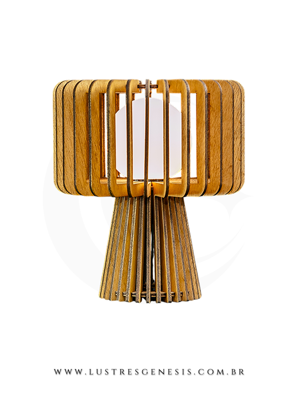 Lumin&aacute;ria de Mesa Abajur Bonsai em madeira ao lado de cama com cabeceira moderna Lustres G&ecirc;nesis Site online venda de Lustres e&nbsp;Ilumina&ccedil;&atilde;o